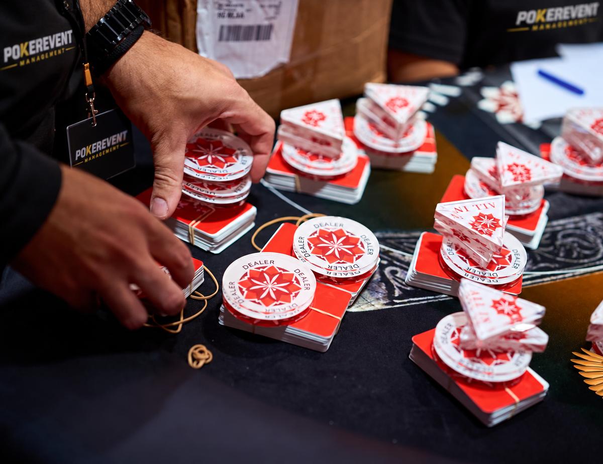 Poker chips on felt